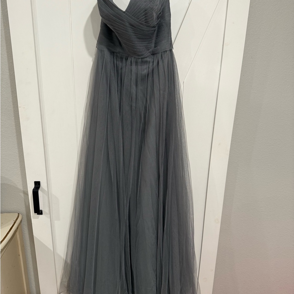 Allure Charcoal Gray Sweetheart Long Evening Gown size 10 Grey